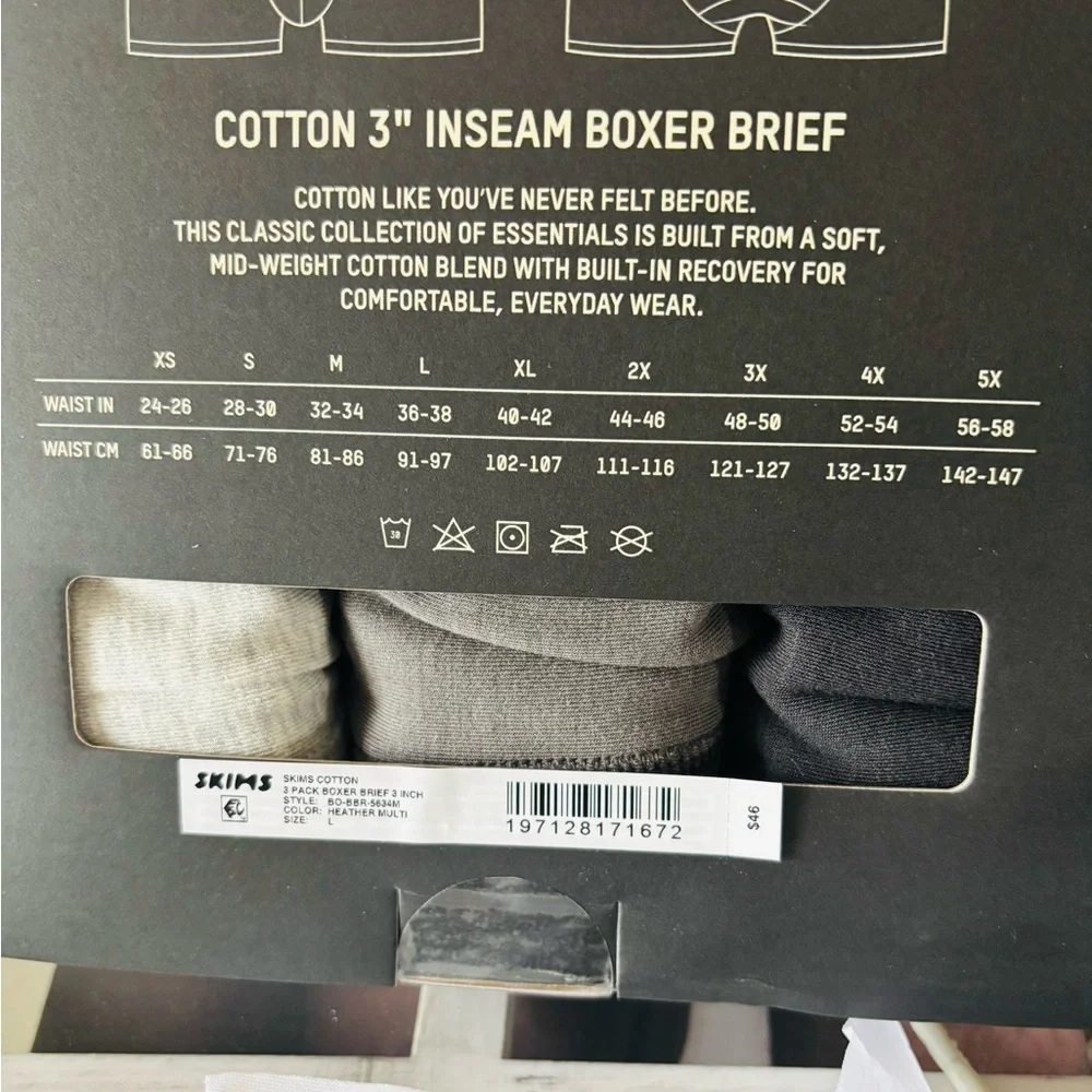 SKIMS NIB 3 Boxers Briefs for Men. Size L. 3”inseam. Very Comfortable - Picture 5 of 6